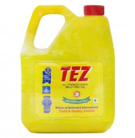 Tez Pt3 Kachchi Ghani Mustard Oil   Can  5 litre
